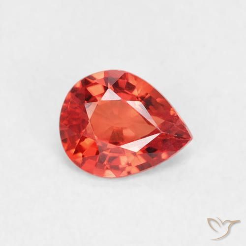 0.43 ct Red Sapphire Stone, Natural Sapphire in Pear Facet Shape for Sale