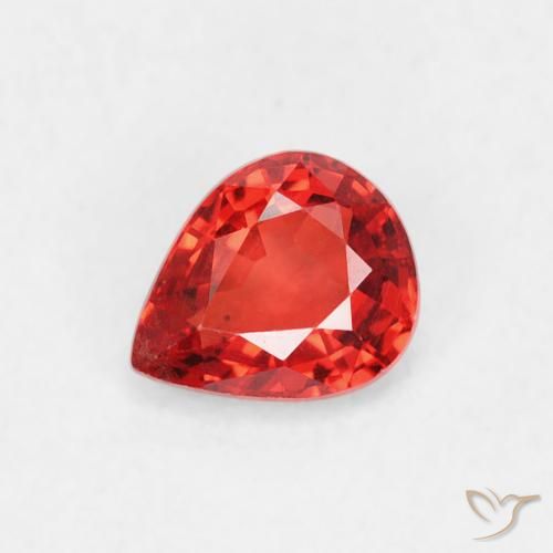 0.44ct Natural Bright Red Sapphire, Pear Shape, VVS-VS