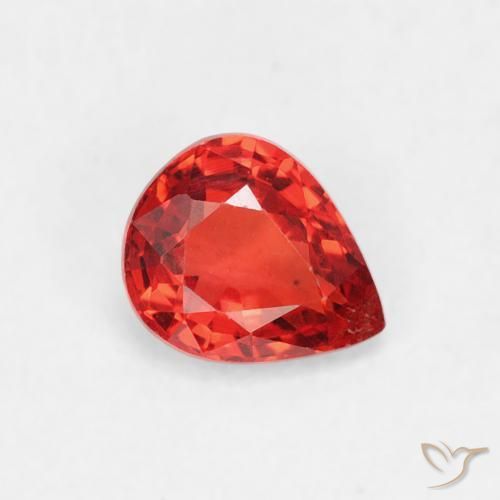 0.44 ct Red Sapphire Stone, Natural Sapphire in Pear Facet Shape for Sale