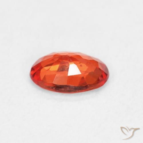 Sapphire Gemstone in 5.8 x 4 mm Size for Sale, Sapphire Stone in Reddish Orange Color