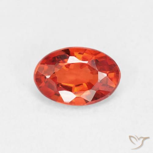 0.53ct Natural Reddish Orange Sapphire, Oval, VVS-VS