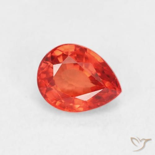 0.55 ct Red Sapphire Stone, Natural Sapphire in Pear Facet Shape for Sale