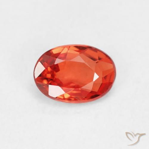 0.61ct Natural Reddish Orange Sapphire, Oval, VVS-VS