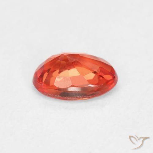 Sapphire Gemstone in 6 x 5.2 mm Size for Sale, Sapphire Stone in Reddish Orange Color
