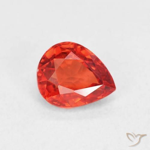 0.54 ct Red Sapphire Stone, Natural Sapphire in Pear Facet Shape for Sale