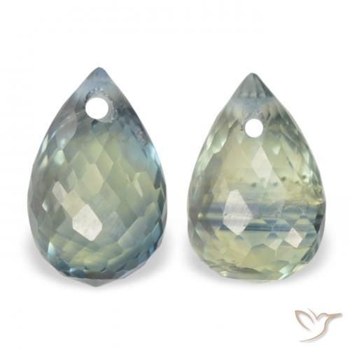 1.74ctw Natural Grayish Green Sapphire, Briolette, VS