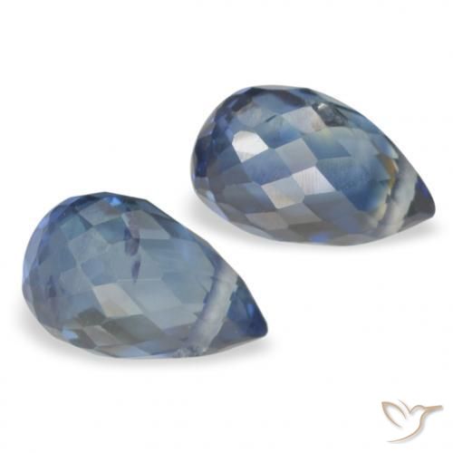 1.08 ctw Blue Sapphire Stones, Natural Sapphire in Briolette with Hole Shape for Sale