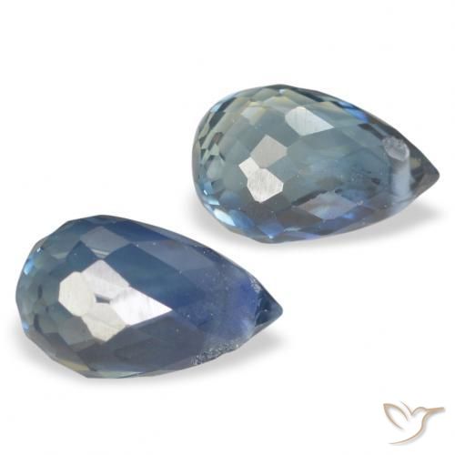 1.46 ctw Blue Sapphire Stones, Natural Sapphire in Briolette with Hole Shape for Sale