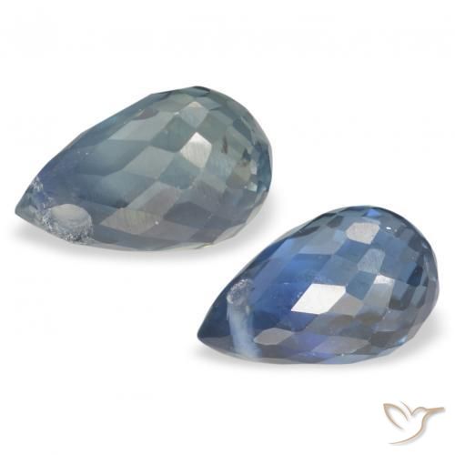 Sapphire Gemstones in 6.1 x 3.8 mm Size for Sale, Sapphire Stones in Blue-Green Color