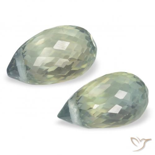 Sapphire Gemstones in 5.8 x 3.8 mm Size for Sale, Sapphire Stones in Light Green Color