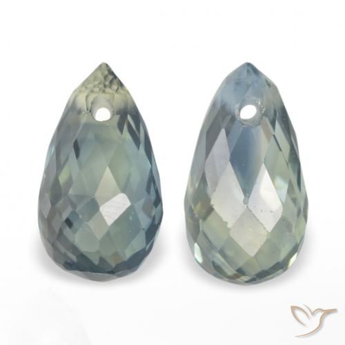 1.39ctw Natural Pale Forest Green Sapphire, Briolette, VS
