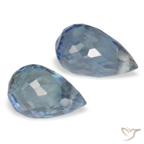 1.51 ctw Blue Sapphire Stones, Natural Sapphire in Briolette with Hole Shape for Sale