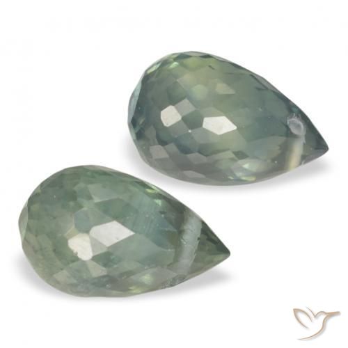 1.58 ctw Blue Sapphire Stones, Natural Sapphire in Briolette with Hole Shape for Sale