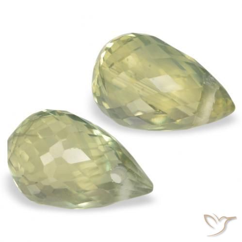 1.35 ctw Green Sapphire Stones, Natural Sapphire in Briolette with Hole Shape for Sale