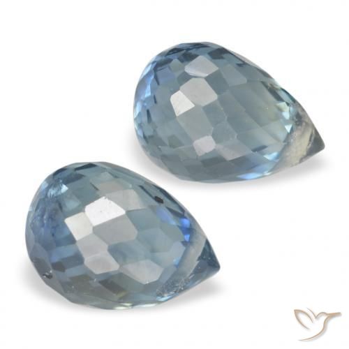 1.44 ctw Blue Sapphire Stones, Natural Sapphire in Briolette with Hole Shape for Sale