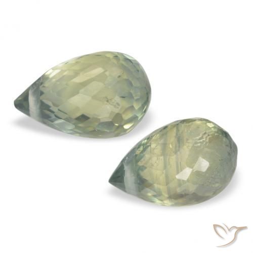 Sapphire Gemstones in 6 x 4 mm (calibrated) Size for Sale, Sapphire Stones in Pale Earth Green Color