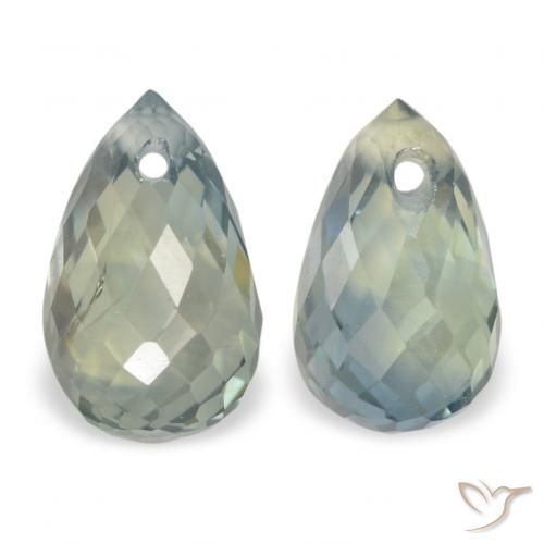 1.64ctw Natural Greenish Grey Sapphire, Briolette, VS