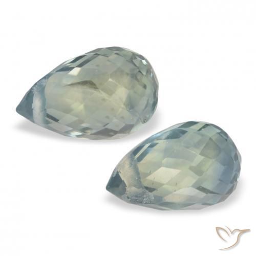 Sapphire Gemstones in 6 x 4 mm (calibrated) Size for Sale, Sapphire Stones in Greenish Grey Color
