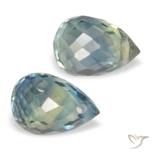 1.50 ctw Blue Sapphire Stones, Natural Sapphire in Briolette with Hole Shape for Sale