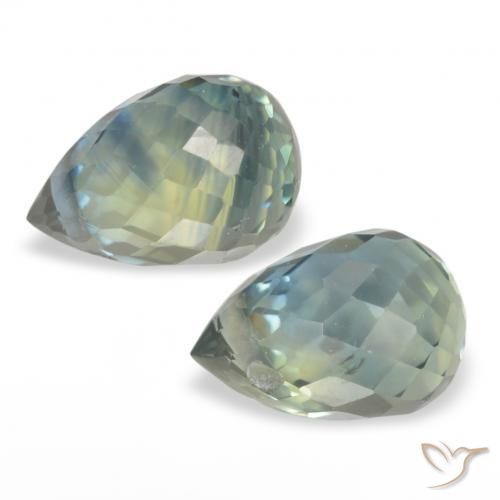 Sapphire Gemstones in 5.5 x 3.9 mm Size for Sale, Sapphire Stones in Blue-Green Color