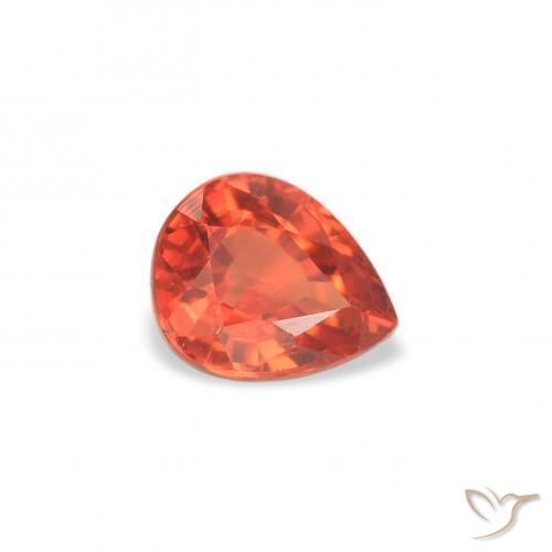 0.51 ct Orange Sapphire Stone, Natural Sapphire in Pear Facet Shape for Sale
