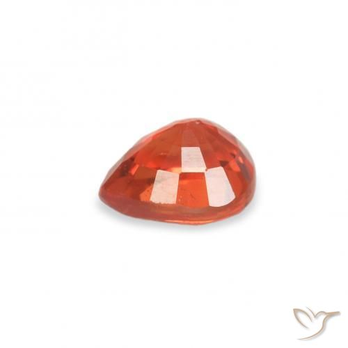 Sapphire Gemstone in 5 x 4.1 mm Size for Sale, Sapphire Stone in Warm Orange Color