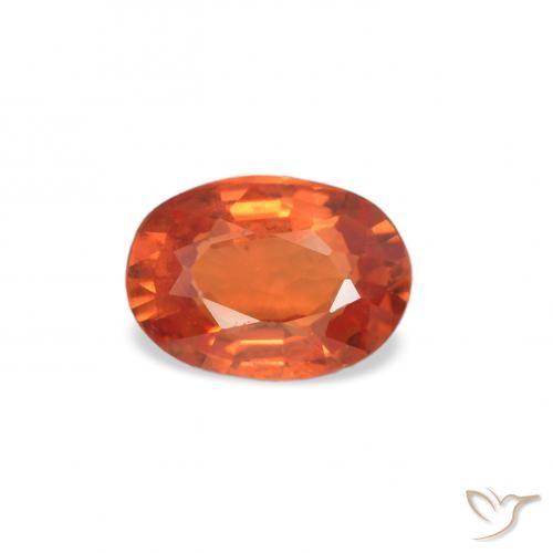 0.46ct Natural Medium Orange Sapphire, Oval, VS