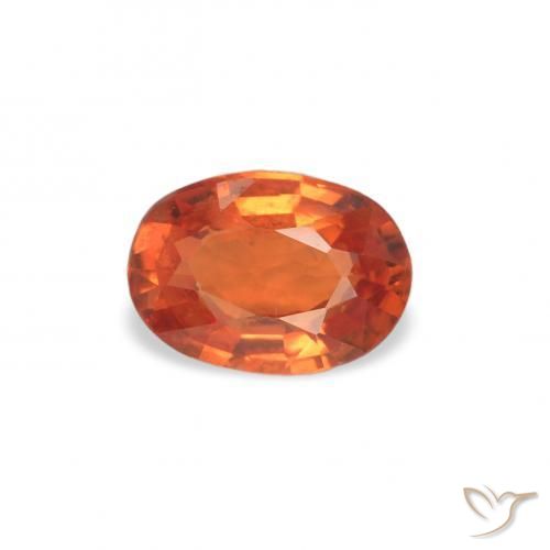 0.46 ct Orange Sapphire Stone, Natural Sapphire in Oval Facet Shape for Sale