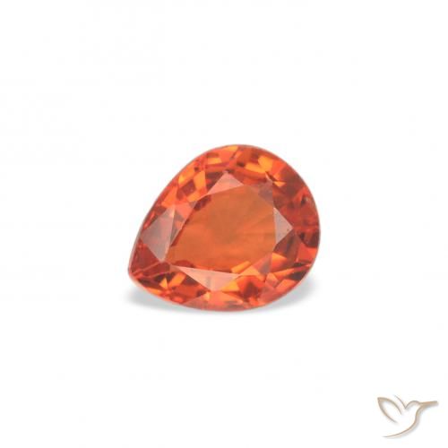 0.36ct Natural Medium Orange Sapphire, Pear Shape, VS