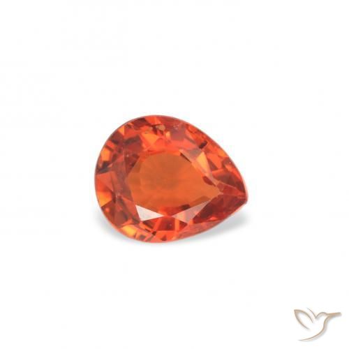 0.36 ct Orange Sapphire Stone, Natural Sapphire in Pear Facet Shape for Sale