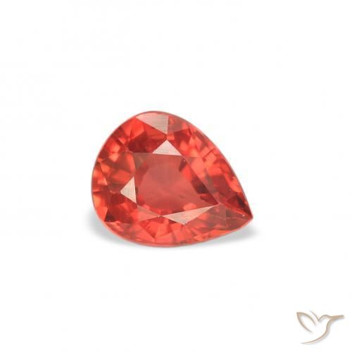 0.42 ct Red Sapphire Stone, Natural Sapphire in Pear Facet Shape for Sale