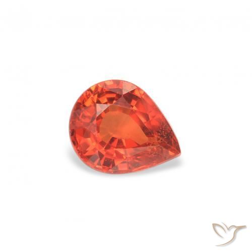 0.46 ct Red Sapphire Stone, Natural Sapphire in Pear Facet Shape for Sale
