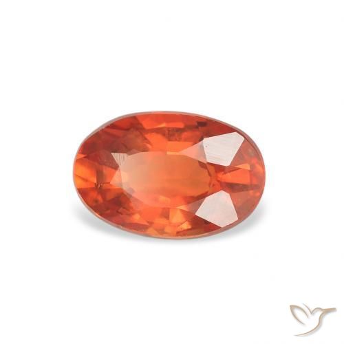 0.70 ct Orange Sapphire Stone, Natural Sapphire in Oval Facet Shape for Sale