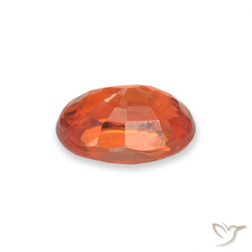 Sapphire Gemstone in 6.1 x 4.3 mm Size for Sale, Sapphire Stone in Fire Orange Color