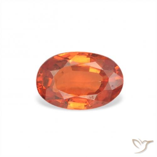 0.65ct Natural Fire Orange Sapphire, Oval, VS, Photo A