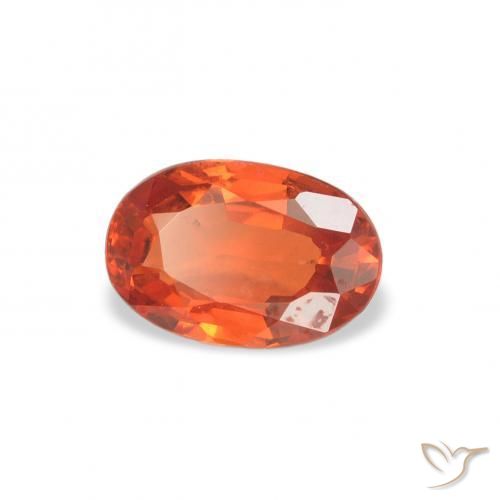 0.65 ct Orange Sapphire Stone, Natural Sapphire in Oval Facet Shape for Sale