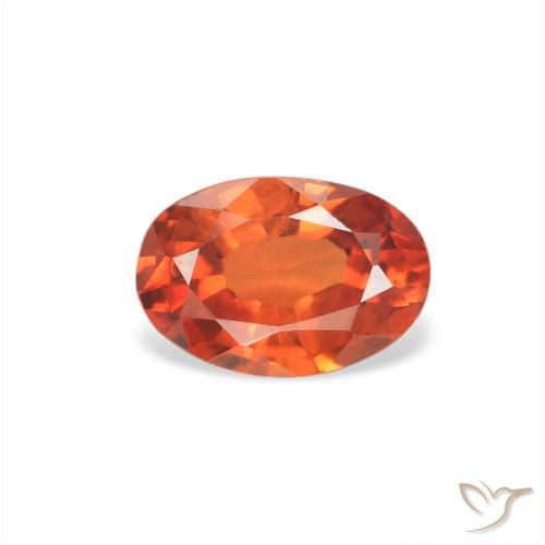 0.60ct Natural Medium Orange Sapphire, Oval, VS