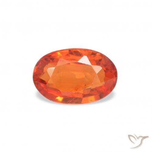0.54ct Natural Medium Orange Sapphire, Oval, VS