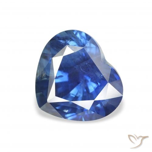 3.33 ct Blue Sapphire Stone, Natural Sapphire in Heart Facet Shape for Sale