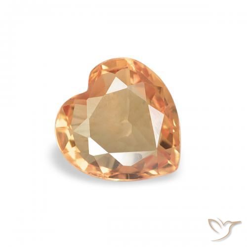 0.39ct Natural Medium Orange Sapphire, Heart, VVS