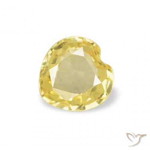 0.32ct Natural Medium Yellow Sapphire, Heart, VVS