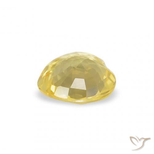 Sapphire Gemstone in 4.4 x 4.3 mm Size for Sale, Sapphire Stone in Medium Yellow Color
