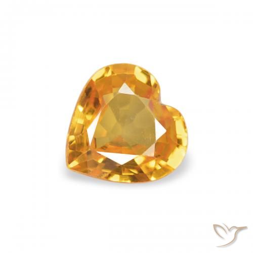 0.33ct Natural Deep Orange-Gold Sapphire, Heart, VVS