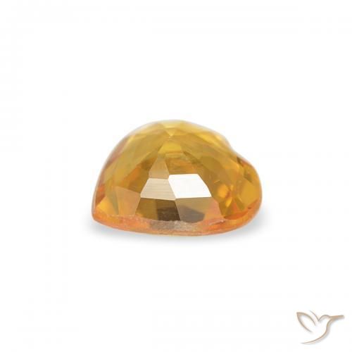 Sapphire Gemstone in 4.5 x 4.5 mm Size for Sale, Sapphire Stone in Deep Orange-Gold Color