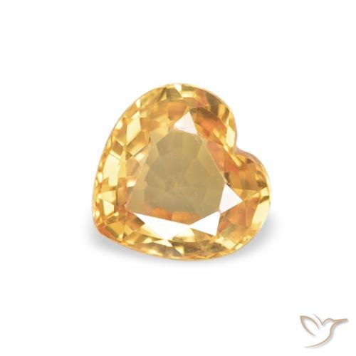 0.42ct Natural Light Orange-Gold Sapphire, Heart, VVS