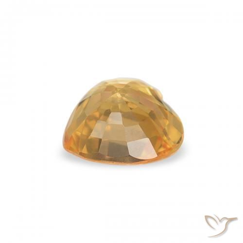 Sapphire Gemstone in 4.6 x 4.5 mm Size for Sale, Sapphire Stone in Light Orange-Gold Color