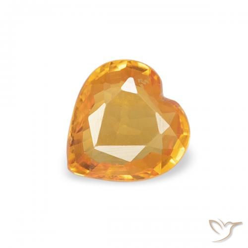 0.37ct Natural Gold Sapphire, Heart, VVS
