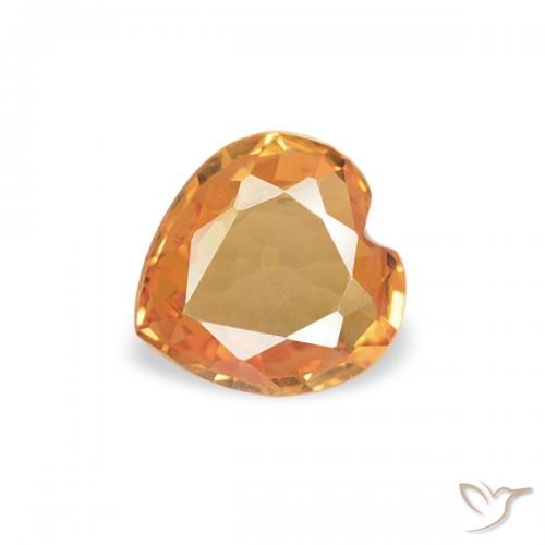 0.32ct Natural Bright Orange Sapphire, Heart, VVS