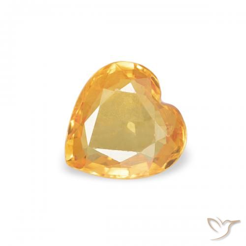 0.35ct Natural Bright Orange Sapphire, Heart, VVS