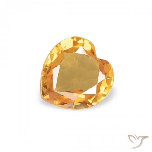 0.37ct Natural Dark Orange-Gold Sapphire, Heart, VVS